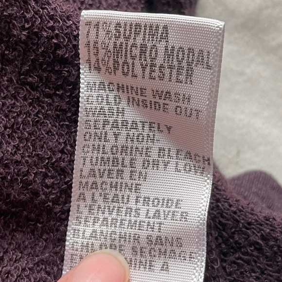 Standard James Perse Red Terry V Neck Long Sleeve Crewneck 1 Small Classic Cozy - Picture 6 of 6